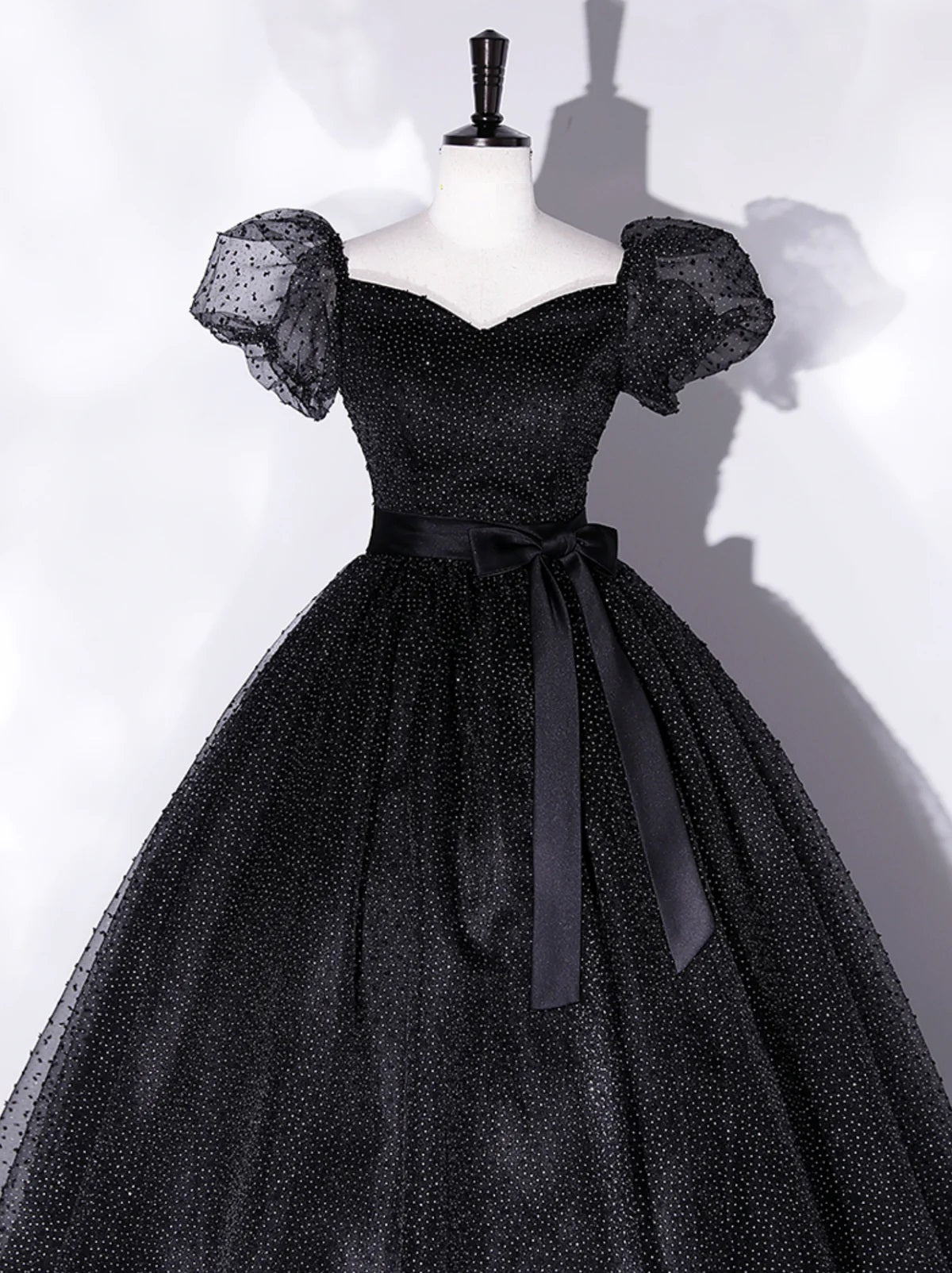 Ball Gown Quinceanera Dresses Princess Dress Black A-Line Tulle Long Prom Dresses Formal Sweet 16 Dress