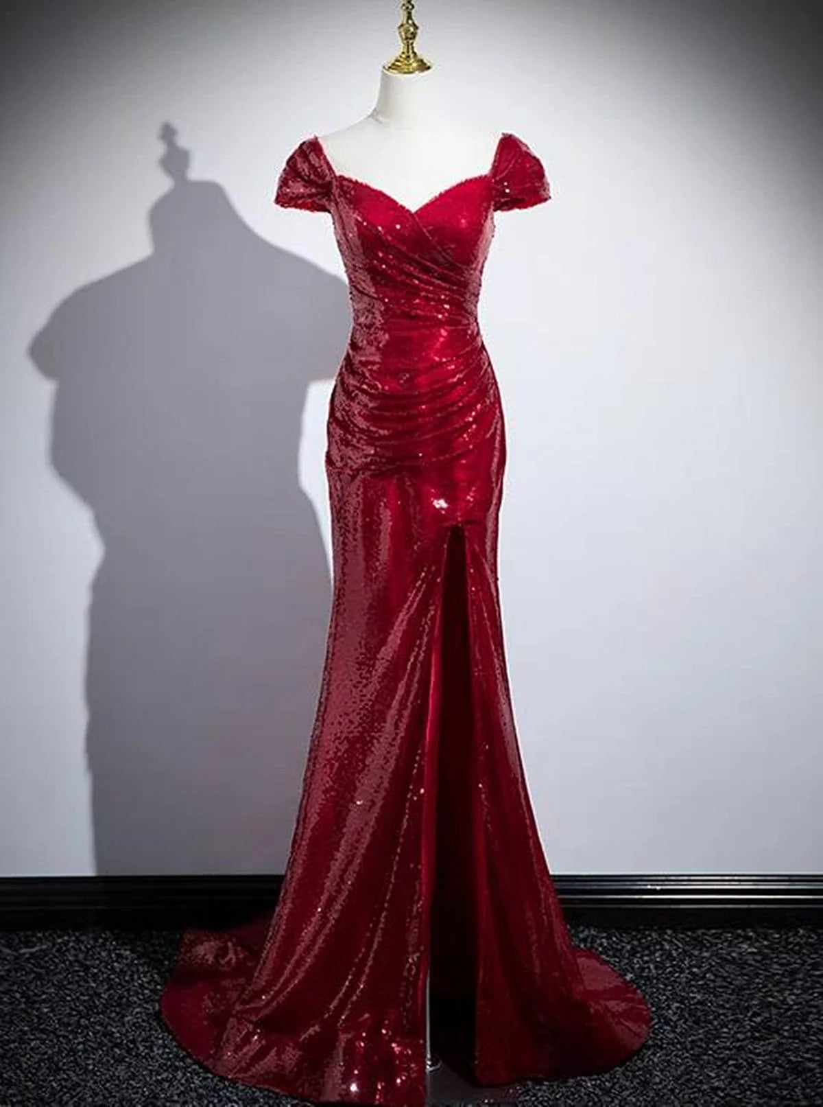Mermaid Sleek Glitter Sparking Sweetheart Sequins Prom Dress Evening Dress