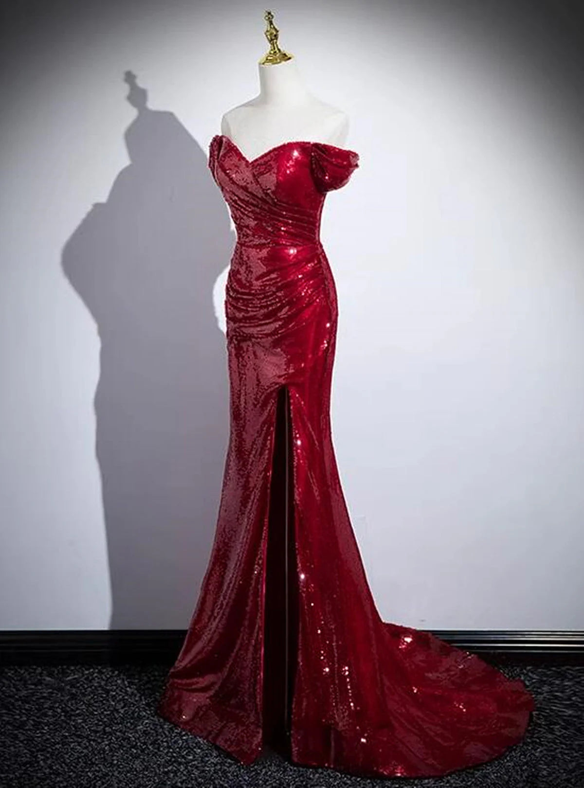 Mermaid Sleek Glitter Sparking Sweetheart Sequins Prom Dress Evening Dress