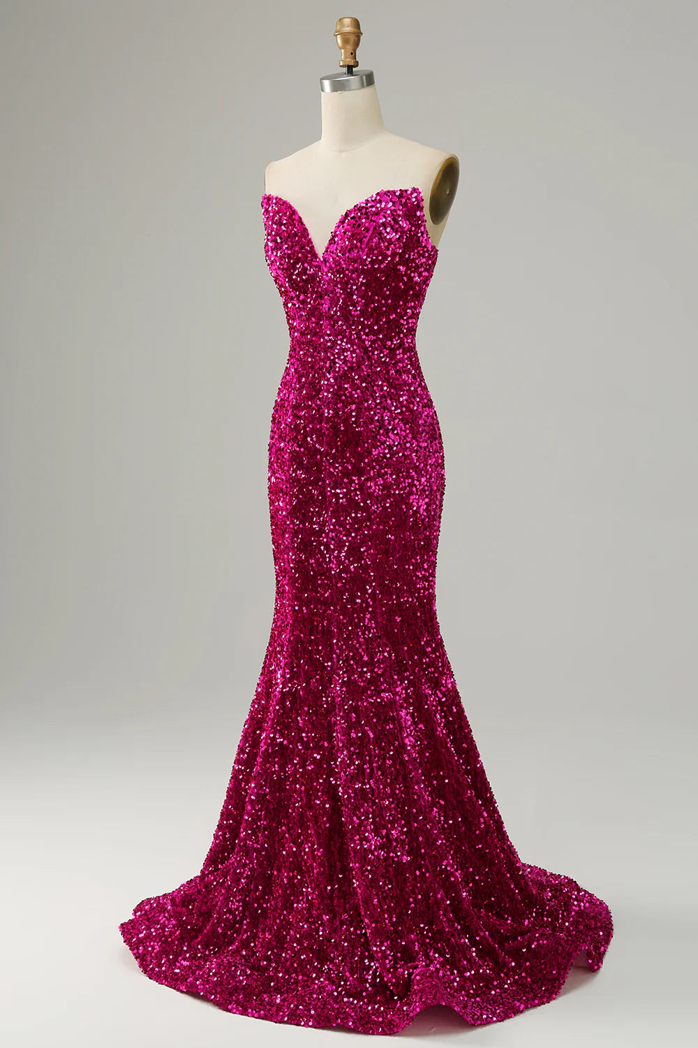 Mermaid Strapless Sequined Sweep/Brush Train Dresses