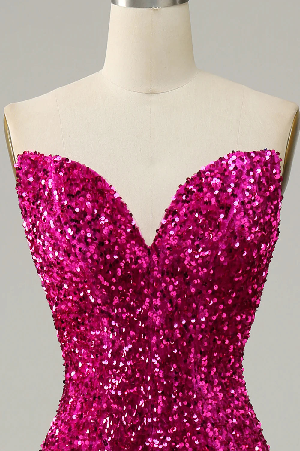 Mermaid Strapless Sequined Sweep/Brush Train Dresses
