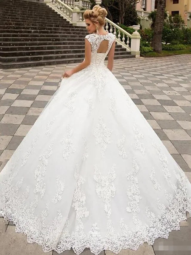A-Line Wedding Dresses V Neck Lace Tulle Strapless Country Rustic Dress