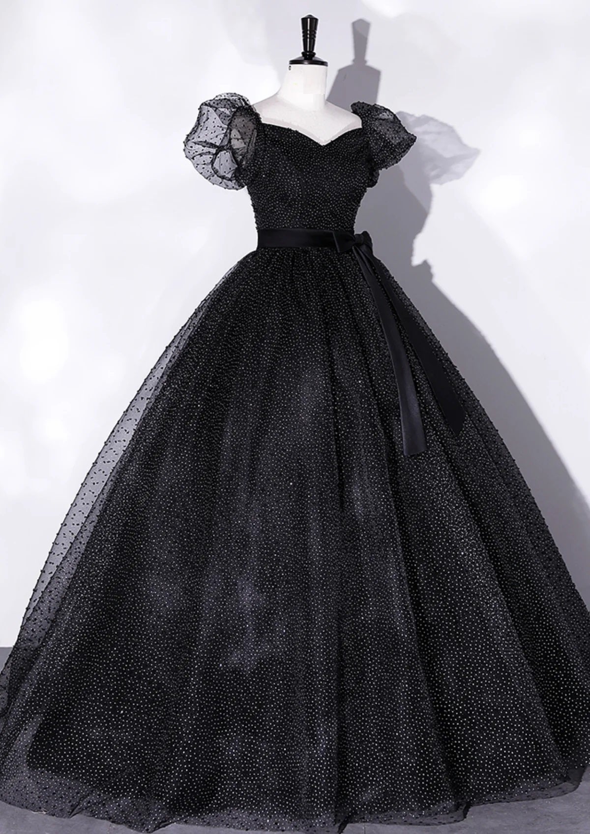 Ball Gown Quinceanera Dresses Princess Dress Black A-Line Tulle Long Prom Dresses Formal Sweet 16 Dress