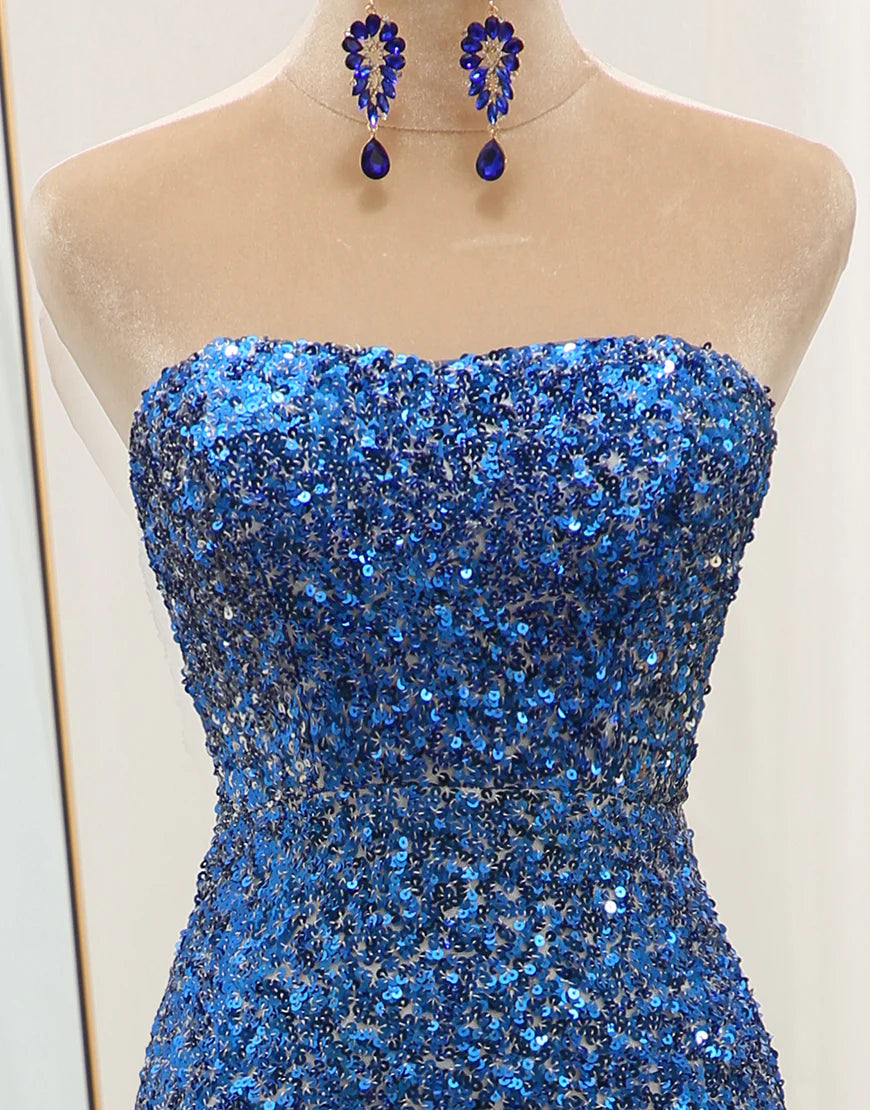 Sheath/Mermaid Sequined Long Prom Dress