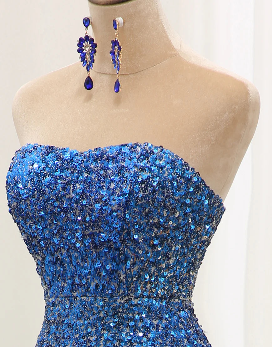 Sheath/Mermaid Sequined Long Prom Dress
