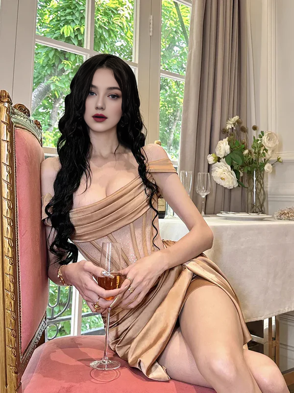 Sheath Off the Shoulder Satin Short Prom Dress Charming Birthday Party Dress Lovely Graduation Dress Chic Homecoming Dress