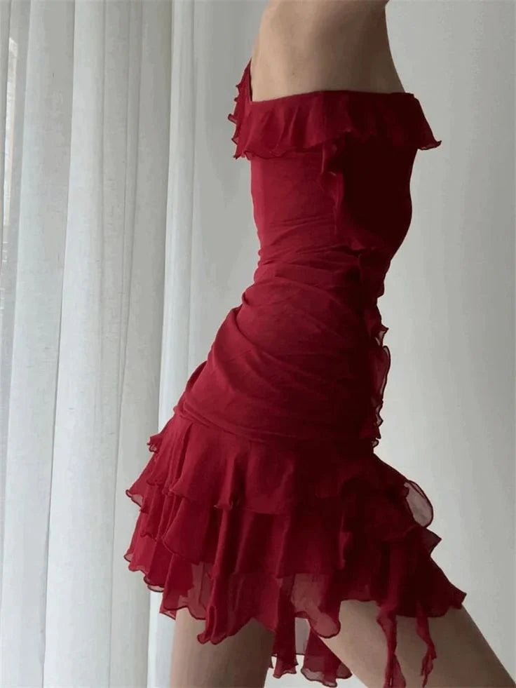 Black One Shoulder Sheath Ruffles Short Party Dress Hoco Dress Formal Dress