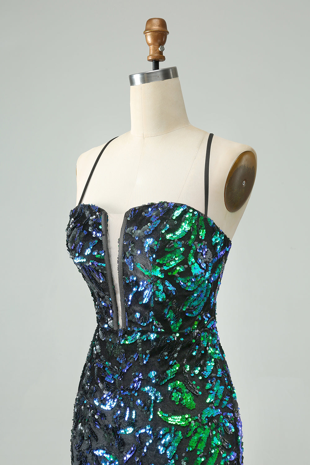 Pretty Fuchsia Black Bodycon Sparkly Sequin Short Homecoming Dress Sexy