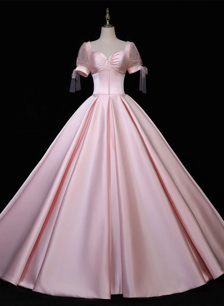 Ball Gown Quinceanera Dresses Satin Long Sweetheart Princess Sweet 16 Party Dress
