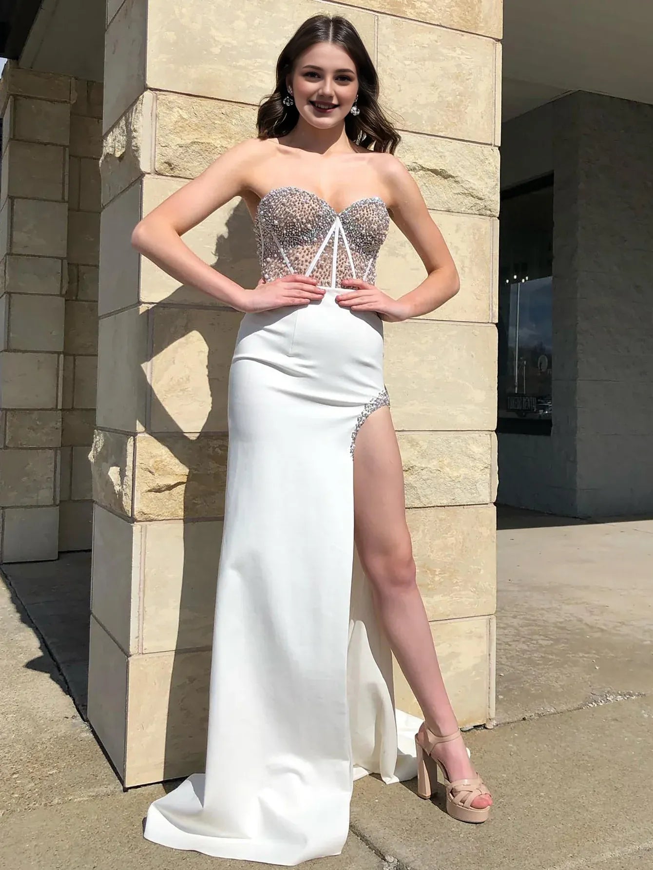Mermaid Spaghetti Straps Sweetheart Prom Dress With Beading