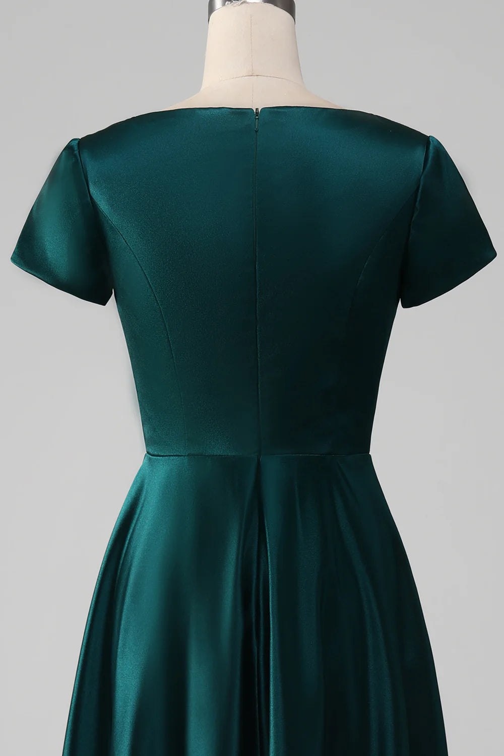 A-line Satin V-neck Pleated Mother of the Bride Dress