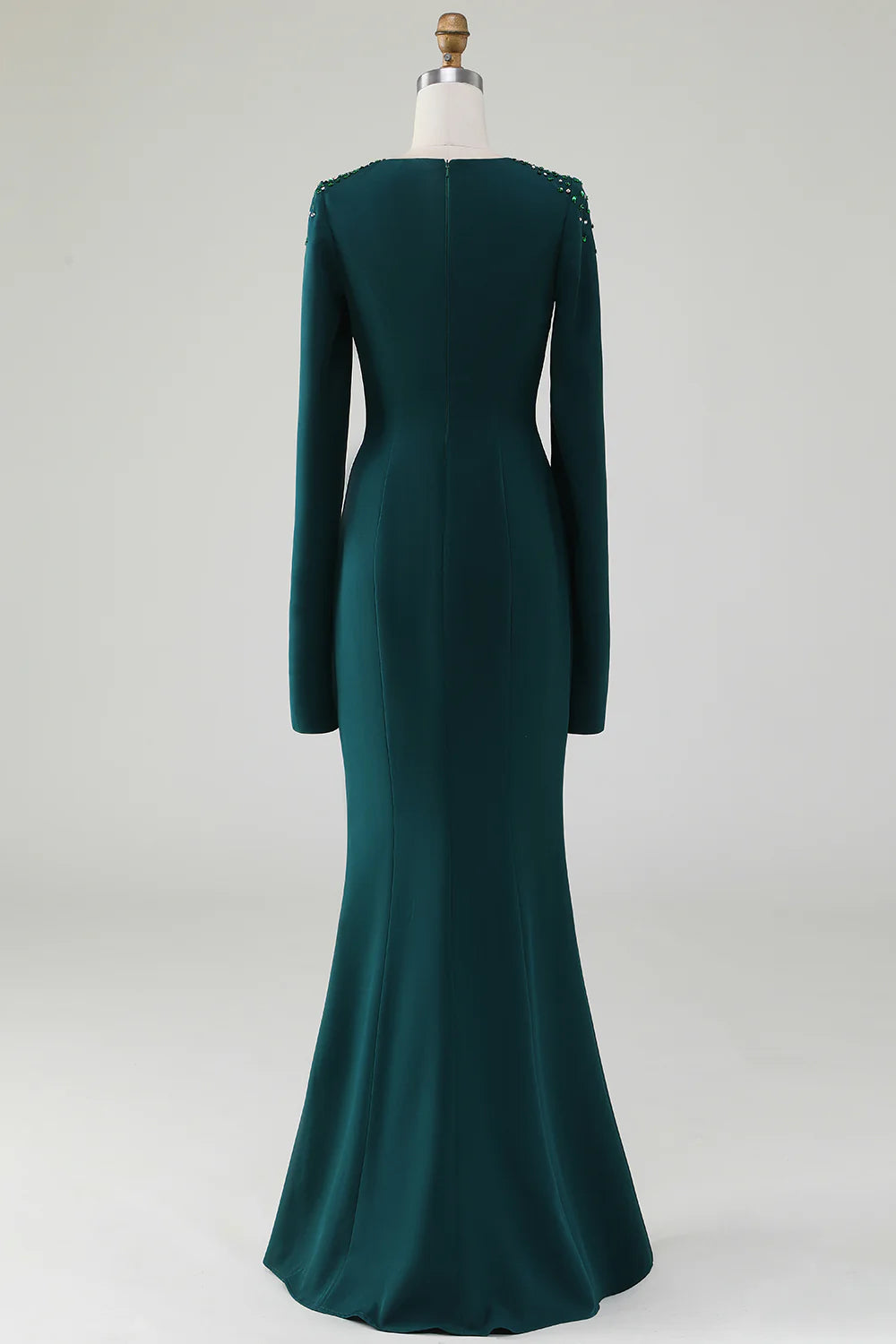 Mermaid Scoop Neck Gown With Beaded Cape Sleeves Mother Of Bride Dresses