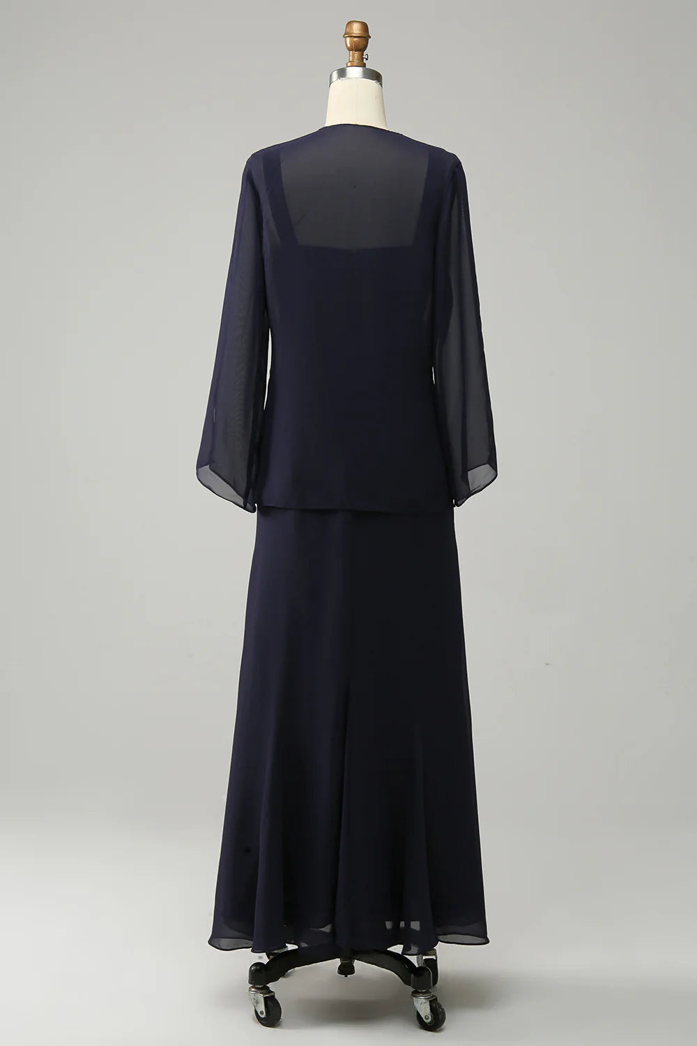 Two Pieces Sleek Glitter Sparking Long Mother of the Bride Dress