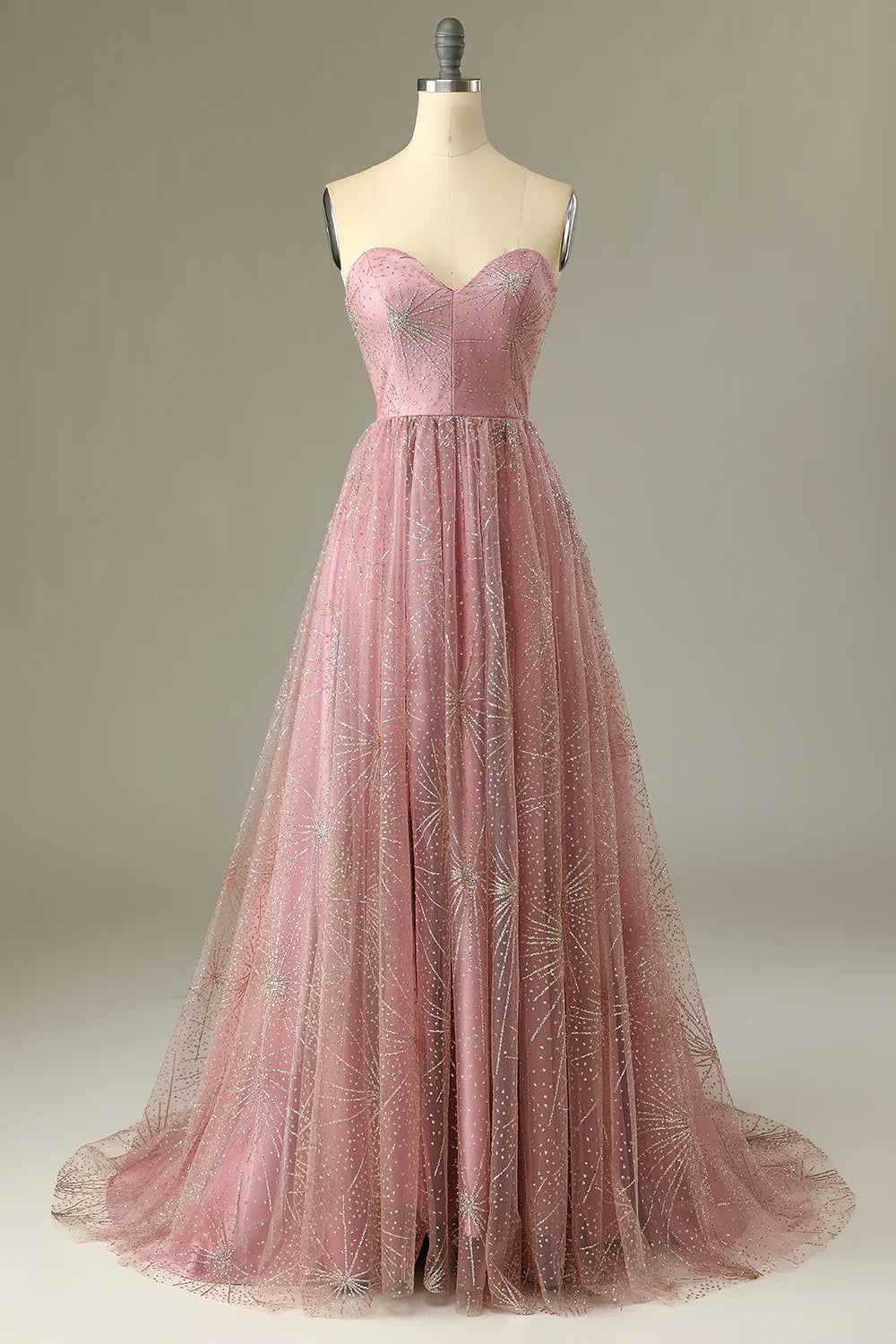 A Line Strapless Prom Dress with Criss Cross Back Off Shoulder Beautiful