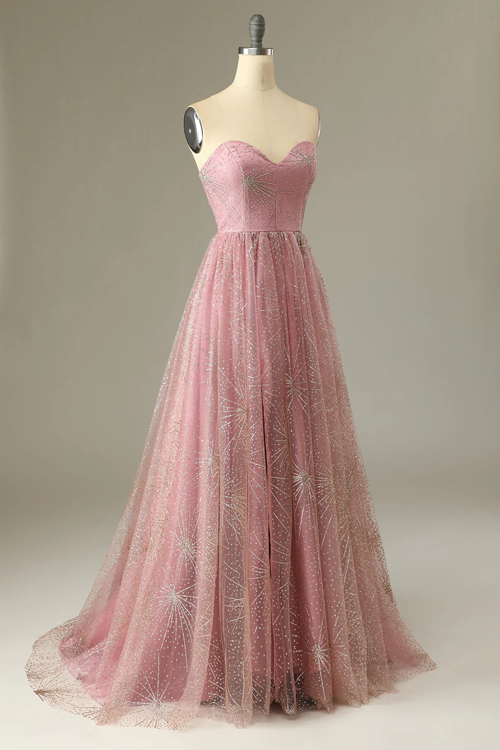 A Line Strapless Prom Dress with Criss Cross Back Off Shoulder Beautiful