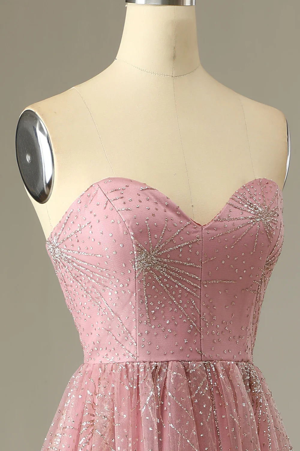 A Line Strapless Prom Dress with Criss Cross Back Off Shoulder Beautiful
