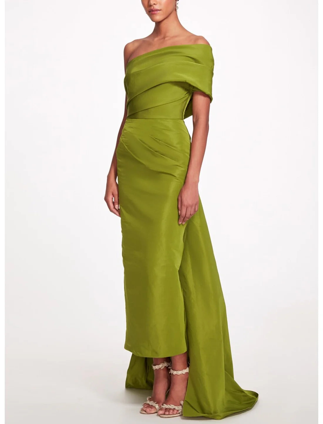 Sheath / Column Evening Gown Elegant Dress Formal Prom Sweep / Brush Train Sleeveless One Shoulder Taffeta Backless with Bow(s) Strappy Party Dresses Wedding Guest Dresses