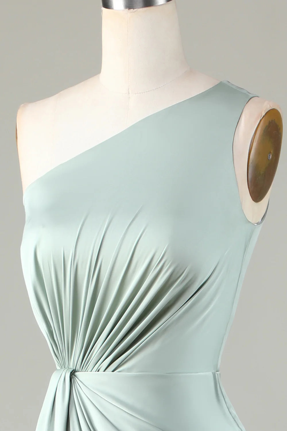 One Shoulder Asymmetric Bridesmaid Dress with Ruffles