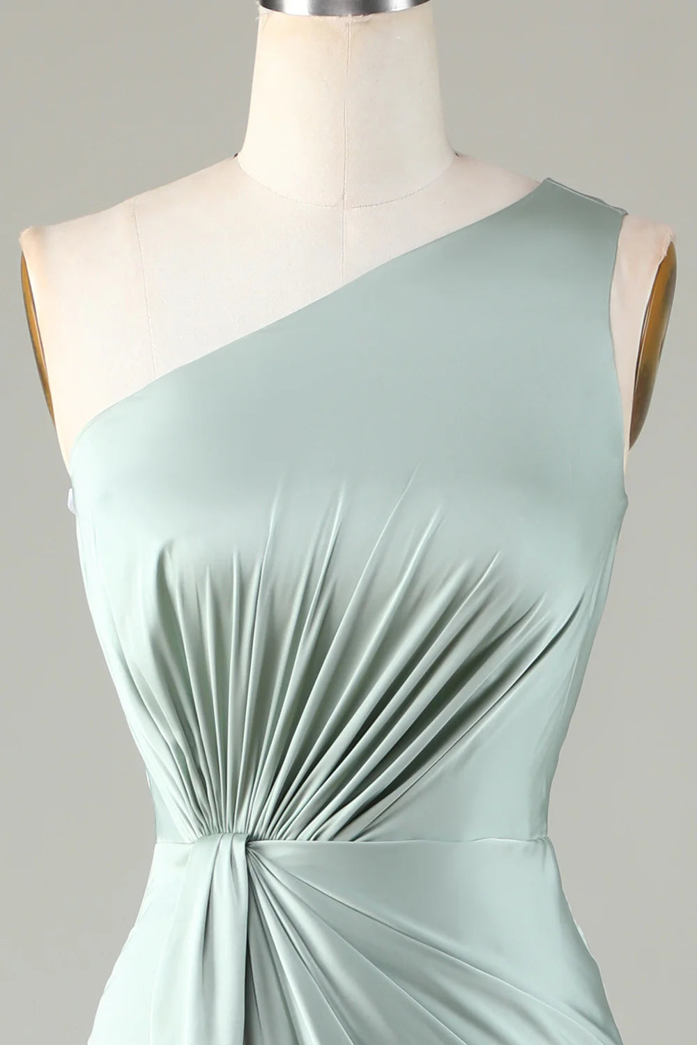One Shoulder Asymmetric Bridesmaid Dress with Ruffles