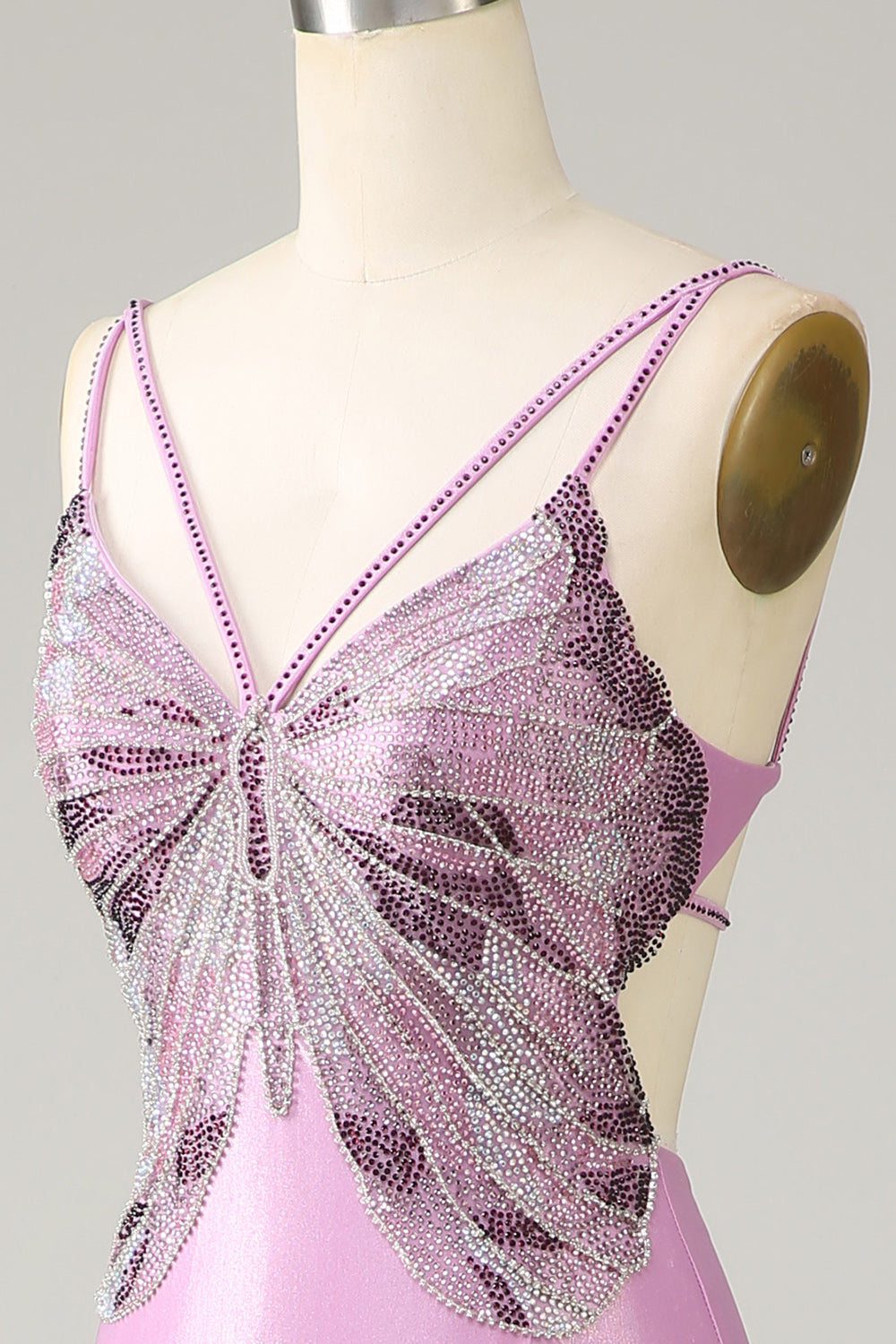 Mermaid Long Prom Dress With Butterfly Light Purple With Slit Beautiful