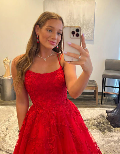 A Line Princess Long Daffodil Prom Dress with Appliques