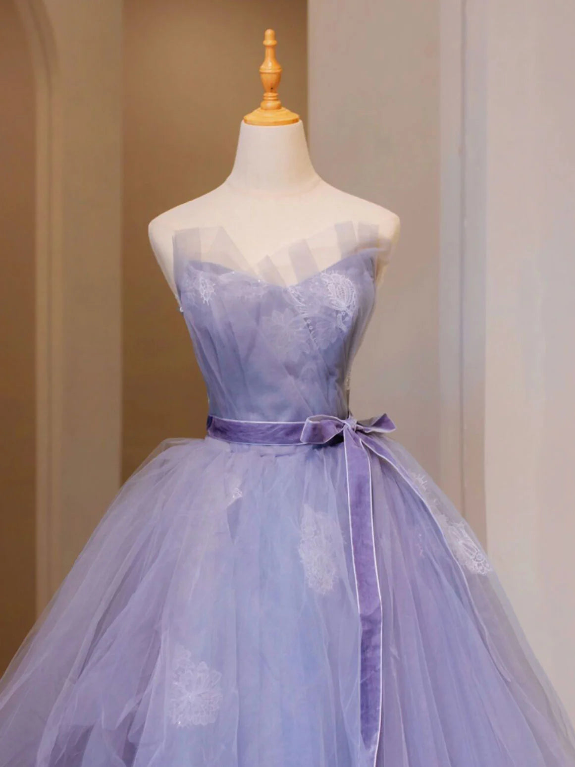 Ball Gown Quinceanera Dresses Princess Dress Purple V Neck Tulle Lace Long Prom Dress, Purple Formal Sweet 16 Dress