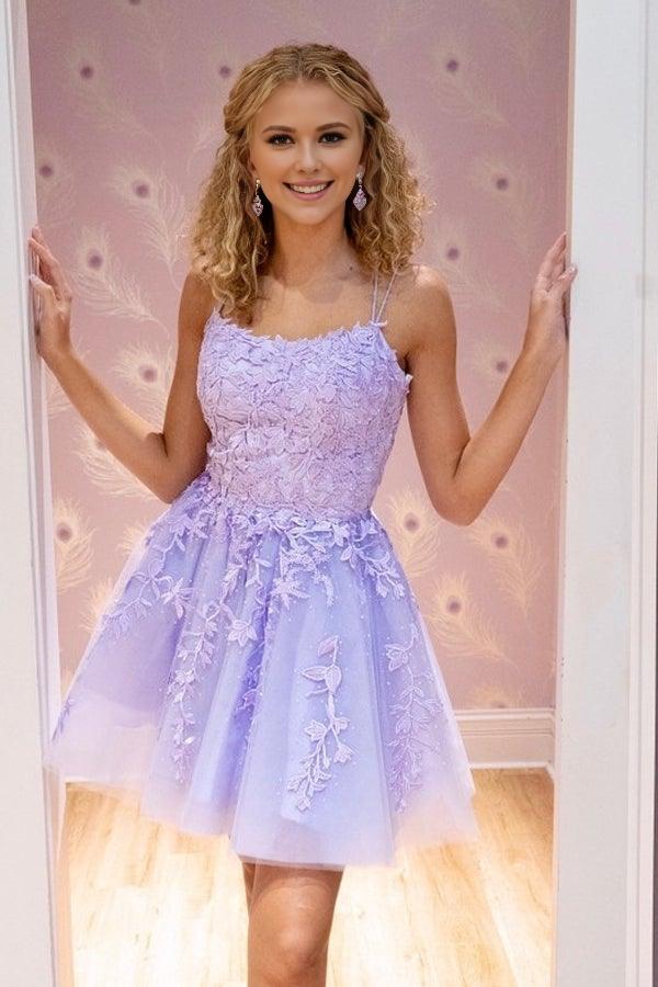 A-Line Homecoming Graduation Short / Mini Sleeveless with Homecoming Dress With Appliques