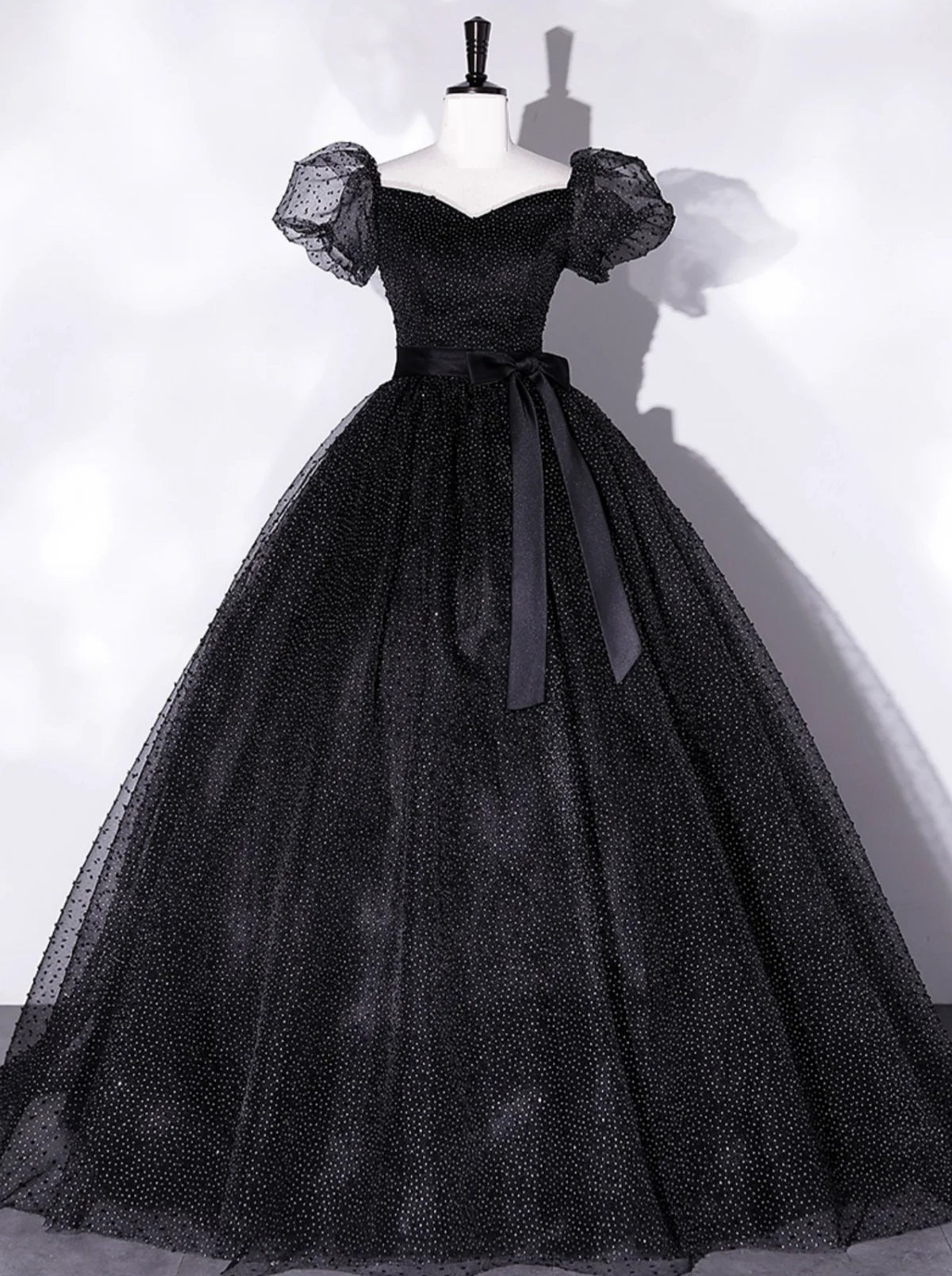 Ball Gown Quinceanera Dresses Princess Dress Black A-Line Tulle Long Prom Dresses Formal Sweet 16 Dress