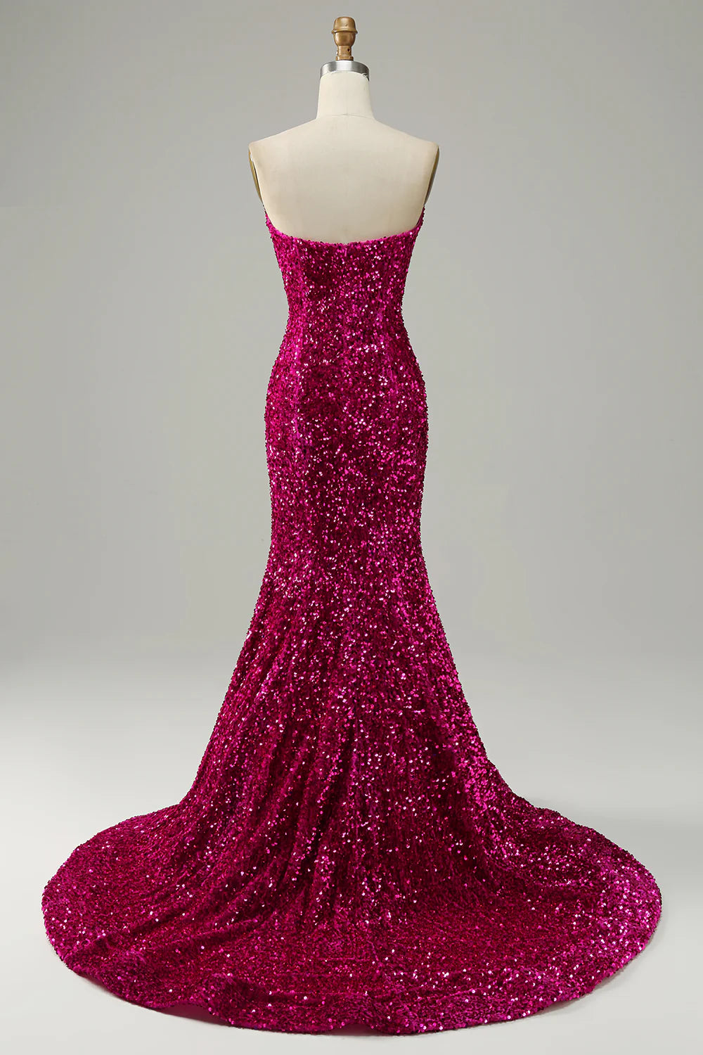 Mermaid Strapless  Sequined Sweep/Brush Train Dresses