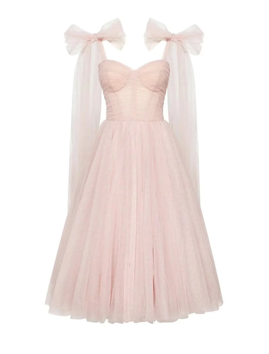 Ball Gown Homecoming Dresses Corsets Dress Cocktail Party Tea Length Sleeveless Square Neck Tulle with Glitter