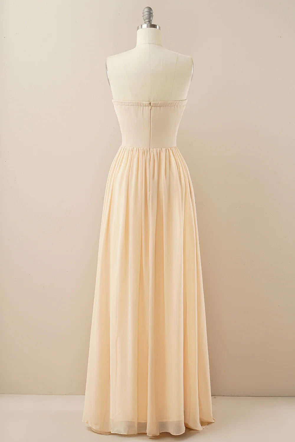 A Line Strapless Chiffon Prom Dress With Sequins