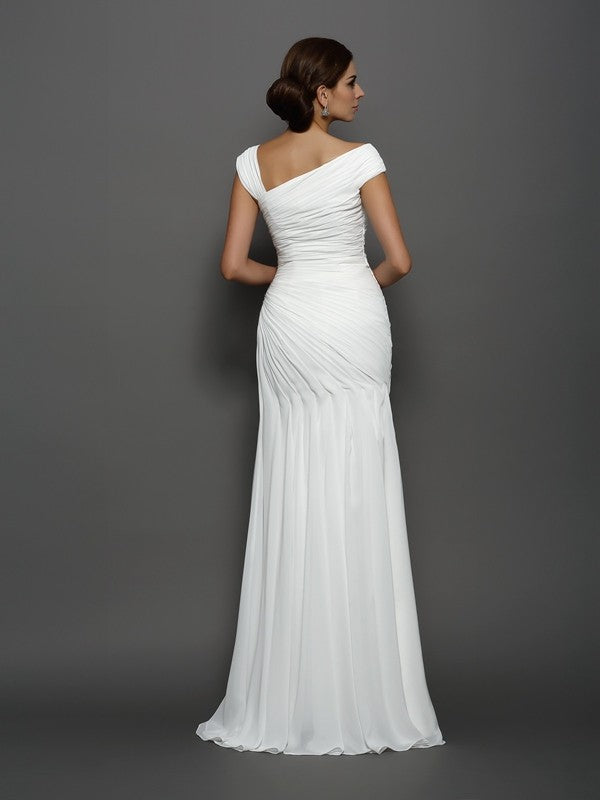 Trumpet/Mermaid Beading Sleeveless Long Chiffon Dresses