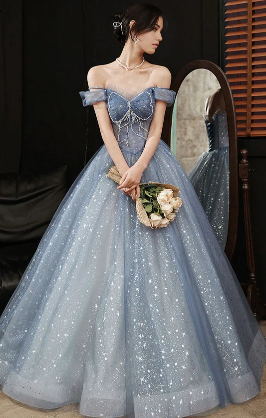 Ball Gown Quinceanera Dresses Princess Dress Off Shoulder Tulle Long Prom Gown Sweet 16 Dress