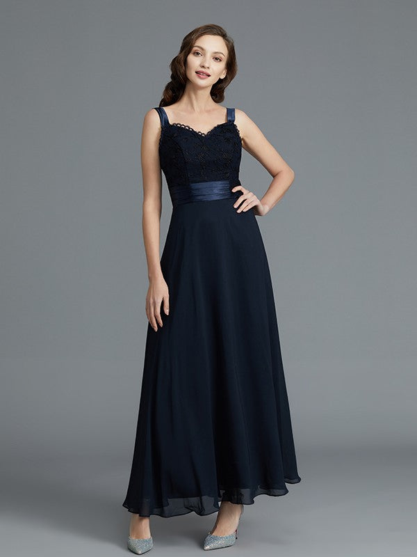 A-Line Sweetheart Sleeveless Chiffon Ankle-Length Mother of the Bride Dresses #