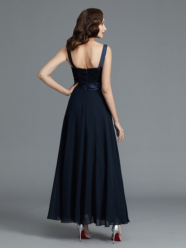A-Line Sweetheart Sleeveless Chiffon Ankle-Length Mother of the Bride Dresses #