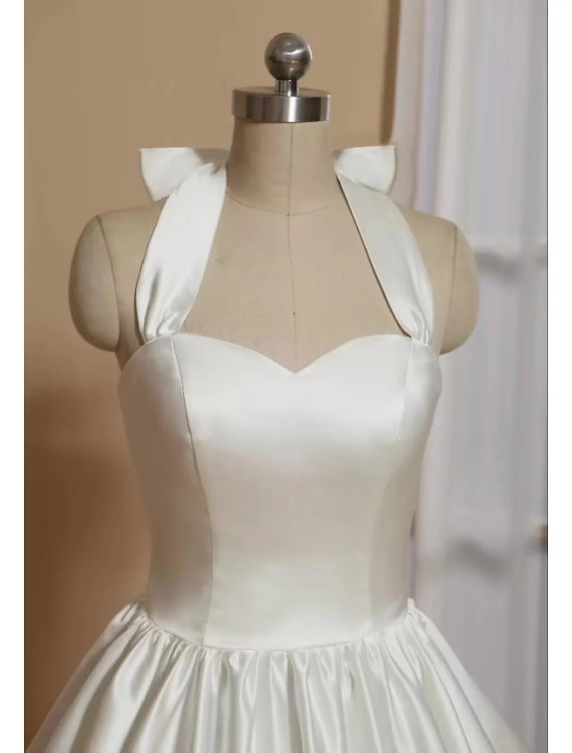 Ball Gown A-Line Cocktail Dresses Minimalist Dress Engagement Tea Length Sleeveless Halter Italy Satin with Butterfly