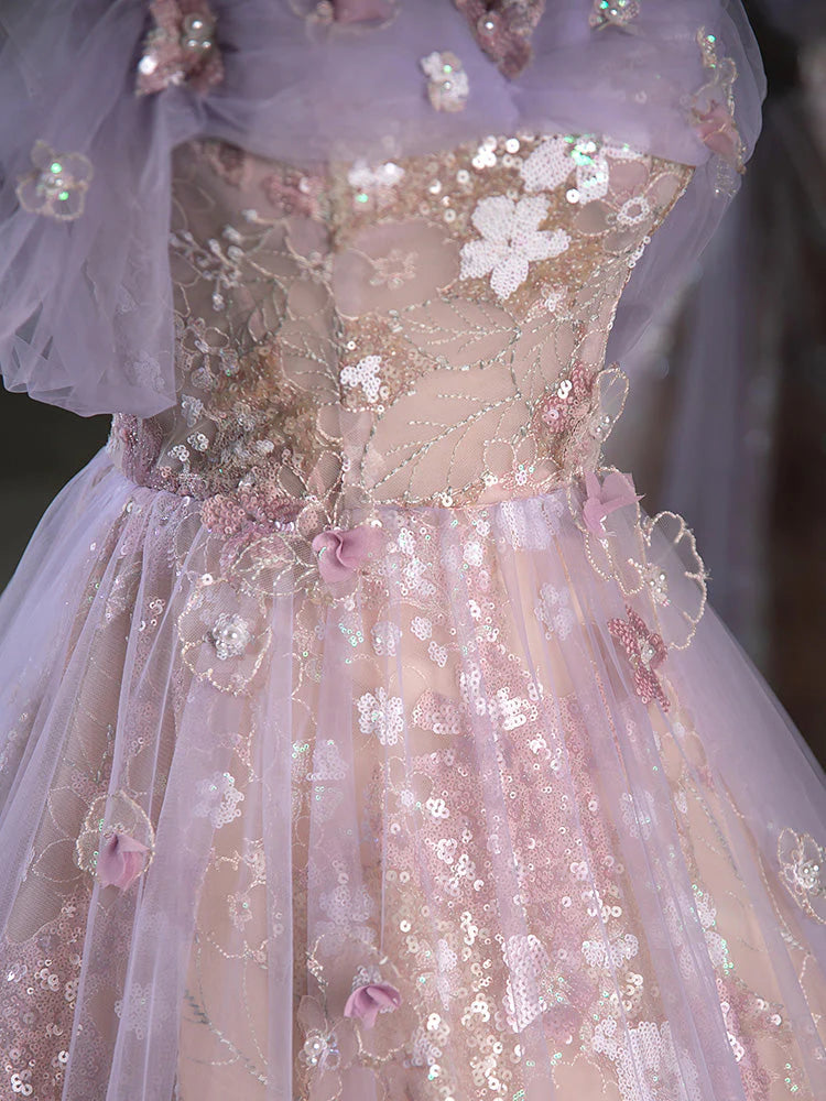 Ball Gown Quinceanera Dresses Princess Dress A-Line Off Shoulder Purple Long Prom Dress Purple Sweet Dress