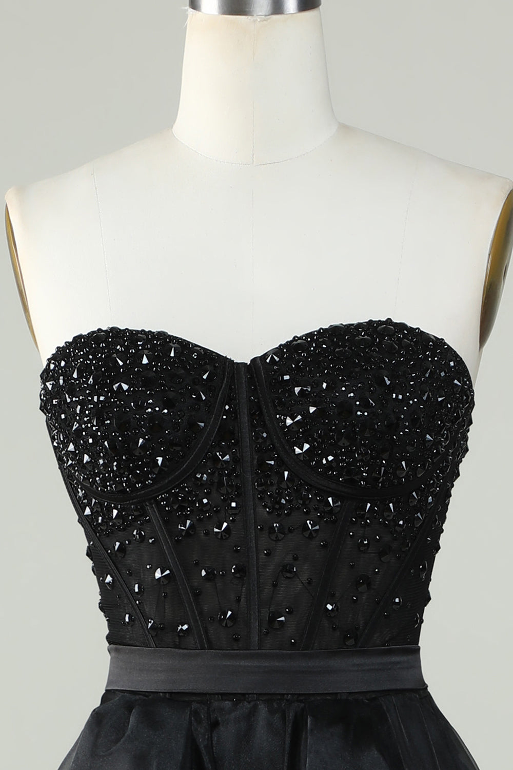 Black Strapless Ball Gown Evening Dress Off Shoulder Prom Dress Sexy