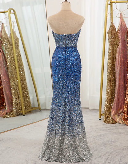 Sheath/Mermaid Sequined  Long Prom Dress