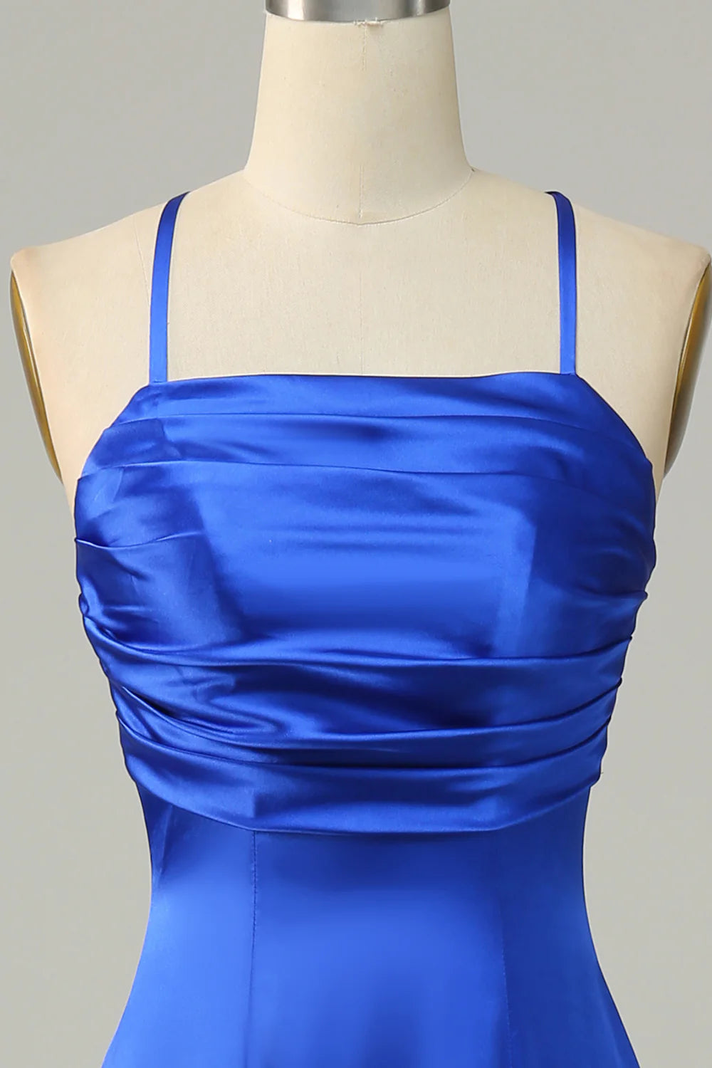 A Line Royal Blue Halter Long Bridesmaid Dress