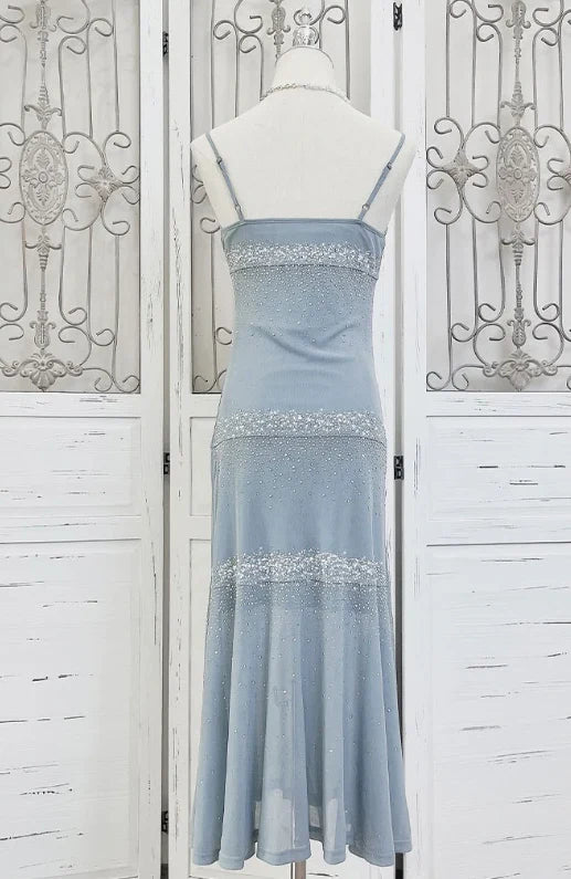 Charming Mermaid Spaghetti Straps Sleeveless Prom Dress Elegant Evening Party Dress Shiny Vacation Beach Dress