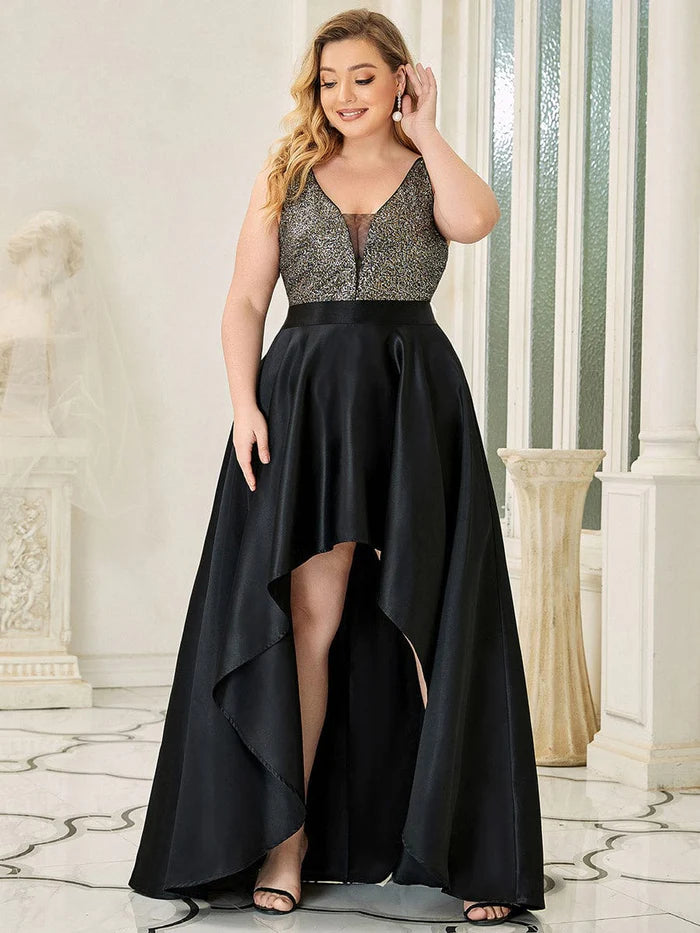 Sparkly Plus Size Prom Dresses for Women with Irregular Hem