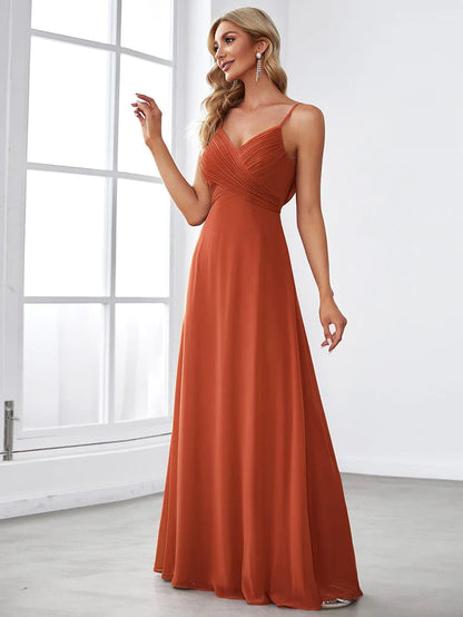 Sweetheart Draped Back Floor Length Bridesmaid Dress