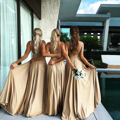 A Line Off-the-Shoulder Short Sheath Modest Bridesmaid Dresses With Split