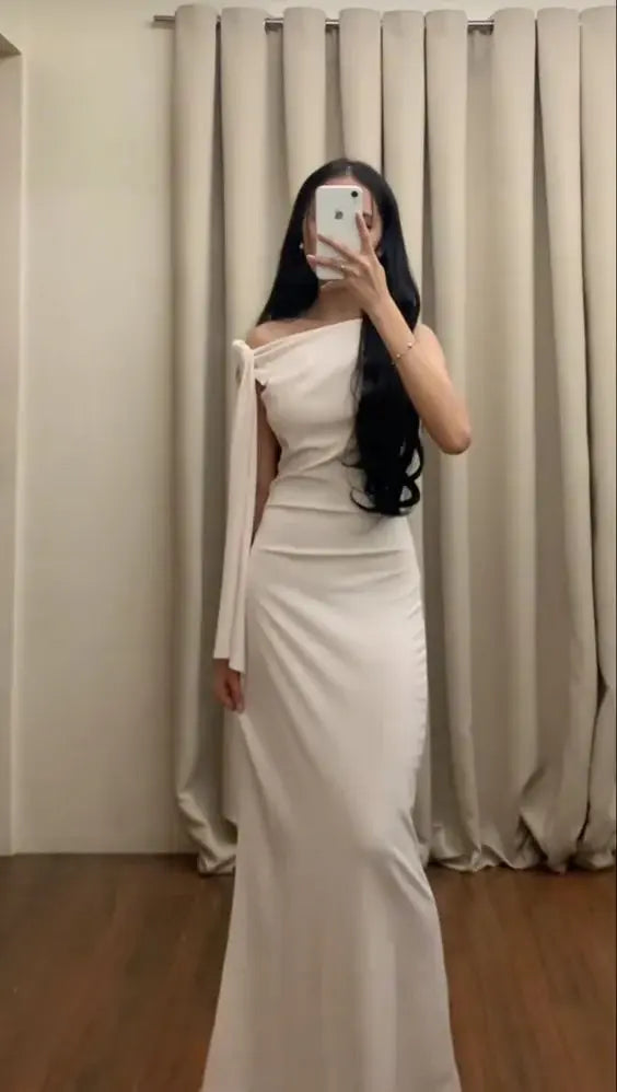 Elegant Long Formal Prom Dress Simple Wedding Guest Dress Fashion Evening Party Dress