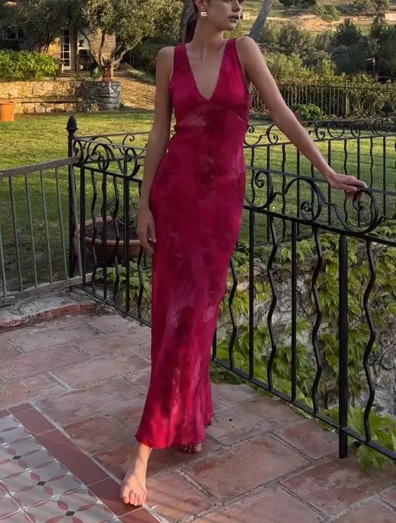 Elegant V-neck Sleeveless Long Evening Gown Prom Dress Charming Party Dress Formal Dress