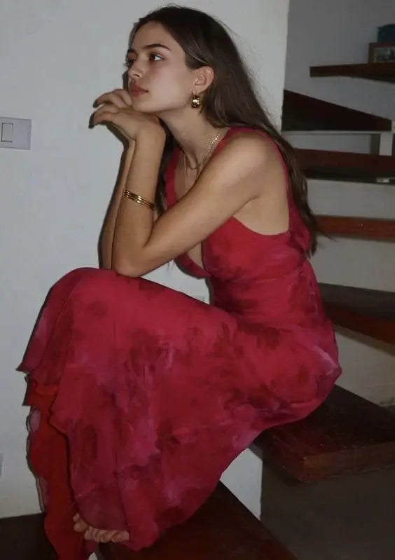 Elegant V-neck Sleeveless Long Evening Gown Prom Dress Charming Party Dress Formal Dress