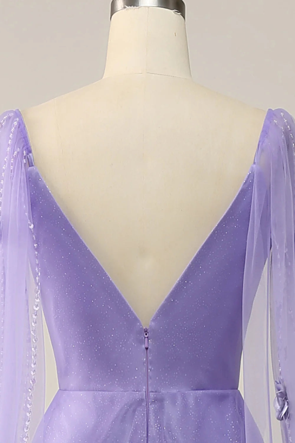 Tulle Low V Neck Sweep/Brush Train Prom Dresses Dress With 3D Flowers Beautiful