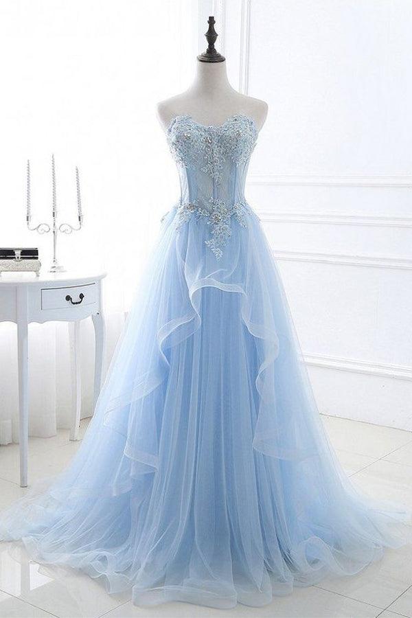 A-line Sweetheart Floor length Prom Dresses Off Shoulder Beautiful
