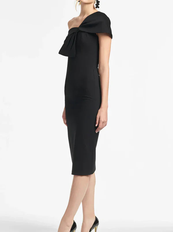 Slim fit/column style one shoulder tea length mother of the bride dresses  Evening Dresses